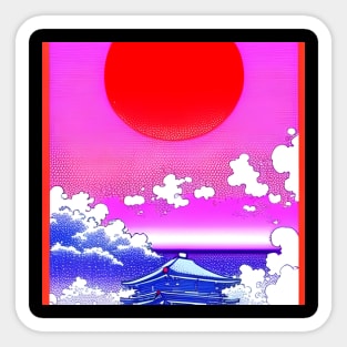 Rising sun above the palace. Sticker